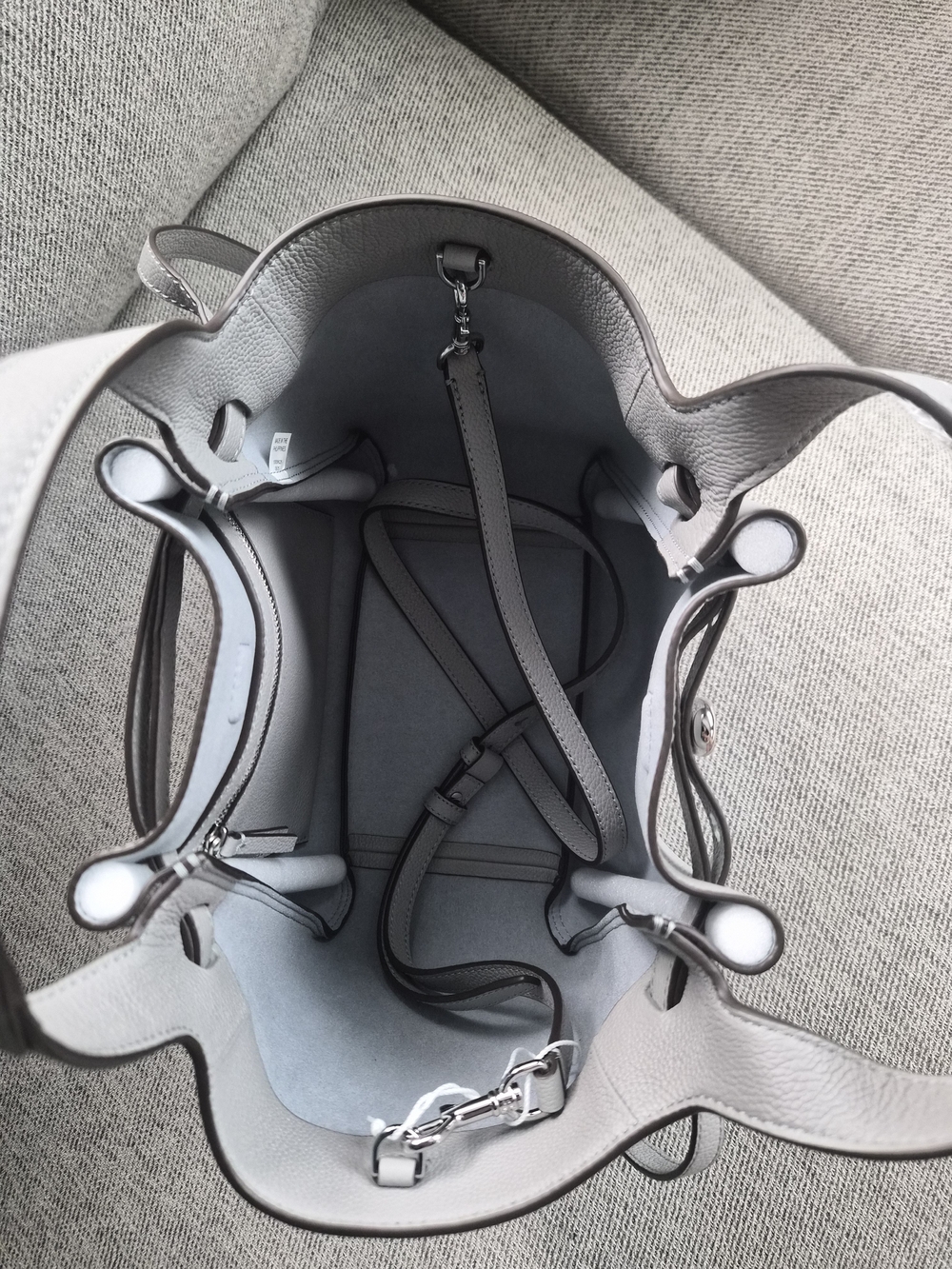 Tory Burch Small Romy Tote Light Gray - Picture 5 of 7